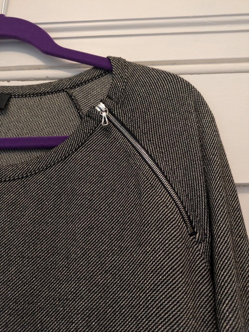 APC Rue Madame Paris Black & Gold Top w/ Zipper - Picture 3 of 5